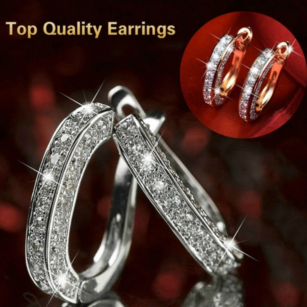 Brand New Luxury Diamond Accent Earrings